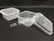 SQ450 Square Plastic Disposable Food Container (50pcs±) / Bekas Petak / Bekas Makanan