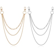 2 Unit Rantai Tali Pinggang untuk Lelaki dan Wanita, Rantai Dompet Keluli Tahan Karat, Rantai Seluar