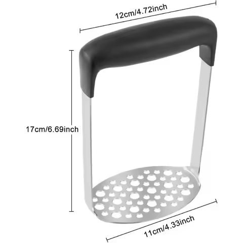 Durable Manual Potato Masher Potato Ricer Kitchen Vegetable Masher Fruit Juicer with Non-Slip Handle