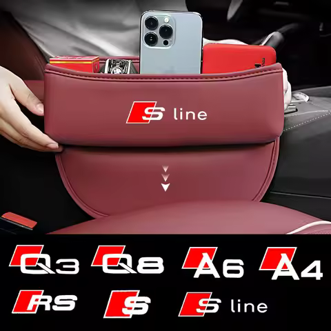 Leather Car Seat Gap Organizer Bag Crevice Storage Box For Audi A1 A2 A3 A4 A5 A6 A7 A8 Q1 Q2 Q3 Q4 
