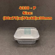 TAPAU -  [ 4330 - P ] 10 PCS ALUMINIUM FOIL TRAY WITH LID 4330-P ( RECTANGLE )
