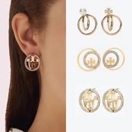 4P7I 18K Gold Plated Double TLOGO Pavé Star Track Earrings Universe Starry Sky Compass Earrings Jewe