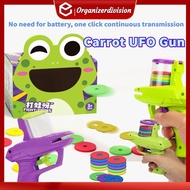 UFO Flying Toy Carrot Gun with Soft Bullet Mini Flying Disc Toy Parent-child Outdoor baril na laruan