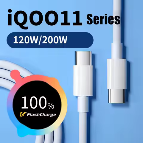 200W PD Type C to TypeC Flash Charging Data Cable Compatible with vivo iQOO 8 9 10 11 Pro 10A 200W M
