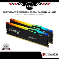 Kingston Fury Beast RGB (16GB/32GB/64GB) DDR5 5200Mhz/5600MHz/6000MHz CL40 Dual Kit DIMM | RAM