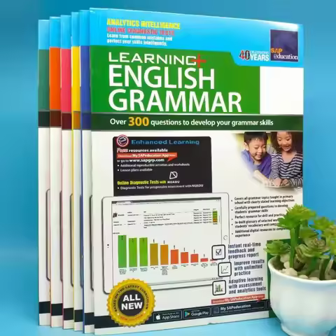6 Books Singapore Grammar Spa 3-12 Year Old Kids Learning English Test Materials Exercise Book Textb