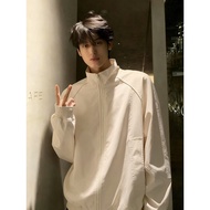 [H2O] Off-White Deconstruction Short Jacket Men Spring Autumn American Retro Bomber Profile Overalls