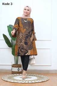 ORI BSO Batik Tunik Wanita Terbaru 2021 Batik Wanita Modern Simpel Untuk Kerja Atasan Batik Wanita O