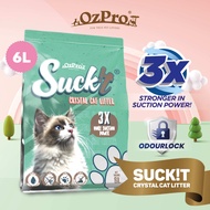 (New) OzPro Suckit Crystal Cat Litter 6L - Scentless/ Odourlock/ Pasir Kucing/ 猫砂/ Suckit