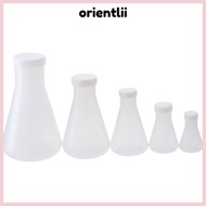 ORIENTLEE Plastic Erlenmeyer Flask, with Screw Caps 5 Sizes Wide Mouth Conical Flask, 50ml, 100ml, 2