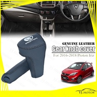 For 2016 - 2018 Proton Iriz Gear Knob Cover Gear Shift Knob Cover Genuine Leather Handsew Protector