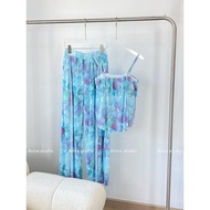 AVIVA-Set Summer Pleated Fabric Bright