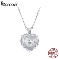 Bamoer 925 Sterling Sliver Necklace Heart Design Jewelry Gifts for Women