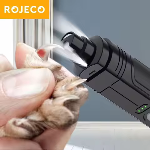 ROJECO P3 Pet Nail Grinder Electric Dog Nail Clippers With 2 LED Light Rechargeable Cat Claw Nail Gr
