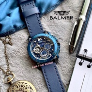 [Original] Balmer 7935G BK-5 Chronograph Sapphire Men's Watch with Blue Dial and Blue Genuine Leathe