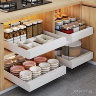 Built-in Dish Organizer Box Kitchen No-Drill Spice Rack Storage Rack Pull-out Wow Drawer Cabinet B0E