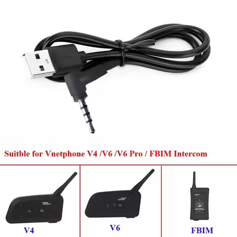 Helmet Intercom Accessories USB Charging Cable For EJEAS Vnetphone V6 V4 V4C V6C V6 Pro FBIM Motorcy