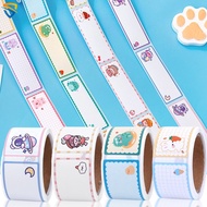 60/100/500Pcs New Trendy Cartoon Pattern Self-adhesive Colorful Tape Paster Tearable Multifunctional