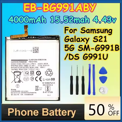 EB-BG991ABY 4000mAh 15.52mah 4.43v Battery for Samsung Galaxy S21 5G SM-G991B /DS G991U Replacement 