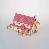 3D wooden assembly toy Ranch House Laser Model