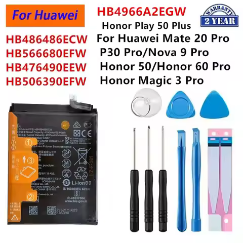 HB486486ECW HB506390 HB566680EFW HB476490EEW HB4966A2EGW Battery For Huawei P30 Pro/ Mate 20 Pro 50