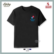 T Shirt Round Neck Domino's Pizza Fast Food Master Pizza Extra Large Pizza Baju Lelaki Cotton Embroi