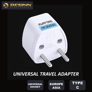 Universal Socket Travel Plug Type C 2 PIN Adapter Input Wall Socket South America Power Extension Charging Hair Dryer