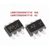 100PCS LMBT3906DW1T1G LMBT3904DW1T1G Marking：A2/MA SOT-363 -40V/-200mA SMD Transistor 3906 3904