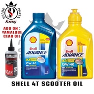 100% ORIGINAL SHELL ADVANCE 4T AX5 SCOOTER 15W40 800ML AX7 SCOOTER 10W40 1L ENGINE OIL MINYAK HITAM 