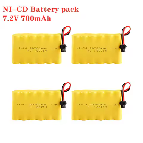 7.2v 700mah Ni-Cd Rechargeable Battery For Rc Toys Car Boat Gun Tank Train Spare Parts Aa 7.2v Batte