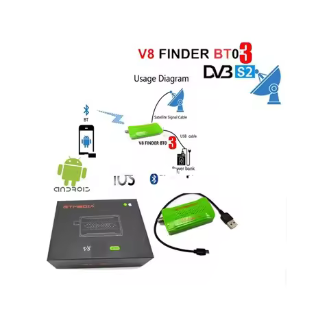 DVB-S2 Satellite Finder Meter GTMEDIA V8 Finder BT03 BT Android System App Upgrade Mini Satfinder