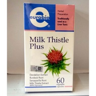 [TY PHARMACY]Eurobio Milk Thistle Plus 60's vegecaps(liver tonic detox dandelion,burdock root,sarsap