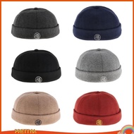 [PrettyiaSG] Vintage Docker Cap Hat Wool Felt Leon Beanie Cap Navy Watch Hat Skull Cap