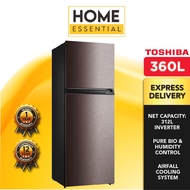 Toshiba 360L 2-Door Inverter Refrigerator Fridge  GR-RT416WE-PMY(37) | GR-RT416WE-PMY(06) | Peti Sejuk | GR-RT416WE