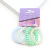 WATSONS Glossy Blue Cable Hair Tie Set 4s