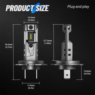 Novsight 2PCS T11 H11 H4 H7 9005 9006 ไฟ LED หน้าสว่าง 60W 6500K 16000LM ใหม่