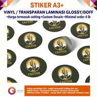 Cetak Stiker VINYL / TRANSPARAN LAMINATING GLOSSY / DOFF Stiker Parfume Label produk anti air Label 