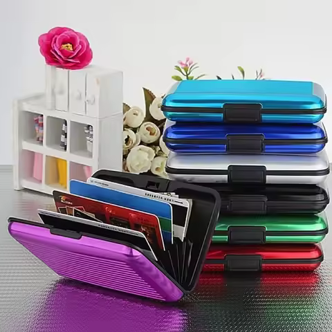 Portable Credit Card Holder Wallet Metal Name Card Holder Waterproof Credit Card Protector for Women