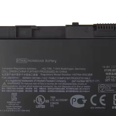 New Battery BT04XL For HP EliteBook Folio 9470m 9480m BA06XL H4Q47AA 687945-001 Rechargeable Batteri