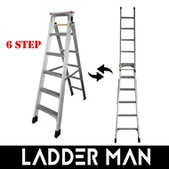 2-in-1 Dual Use Multipurpose 6 Step 3.2M Foldable Aluminium Ladder - DM06S