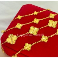 916 gold Clover Bracelet/ Emas rantai tangan bunga/  黄金四叶草手链