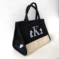 canvas tote bag , mickey embroidery canvas tote bag .