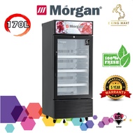 Morgan 1 Door Chiller Showcase Display chiller 170L Refrigerator MCS-198 Peti Ais Pintu Kaca For Cake flower drinks vege