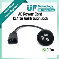 UFTECH C14 Plug to Australian Jack Power Cord/Power Extension  Length 30cm