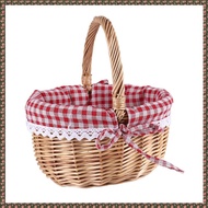 (JPTZ) Wicker Basket Gift Baskets Empty Oval Willow Woven Picnic Basket with Handle Wedding Basket S