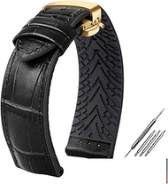 For Rolex For Ctizen For Tissot Leather Watchband Waterproof Rubber Silicone Watch Band Men 19mm20mm