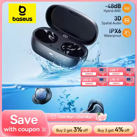 Baseus Bowie MA10 Pro ANC Wireless Earphones 48dB Hybrid ANC Bluetooth 5.3 Earbuds IPX6 Waterproof 4