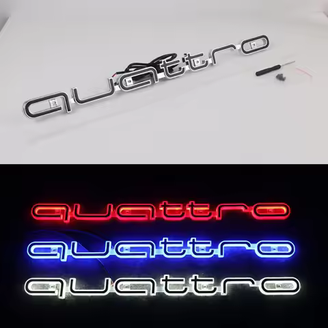 Audi Car LED Front Grille Logo Lamp Quattro Logo Light for Quattro A3 A4 A5 A6 A6L A7 A8 Q3 Q5 Q7 S3