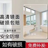 XYHengqian Wall Hanging Mirror Punch-Free Toilet Self-Adhesive Half-Length Mirror Bathroom Mirror Dormitory Toilet Glass