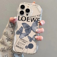 For Samsung A05S A05 A15 A54 A31 A23 A73 A72 A53 A52S A52 A34 A33 A32 INS Fresh Elegant Label Blue Butterfly Wave Cover Soft Phone Case
